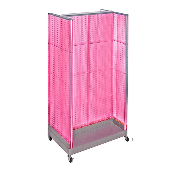 H-Unit Pegboard Floor Display on Wheeled Base